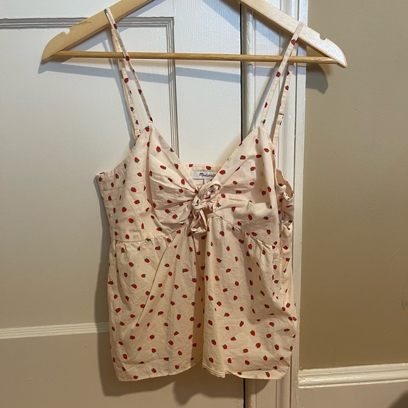 Madewell Tops - Strawberry Spaghetti Strap babydoll top